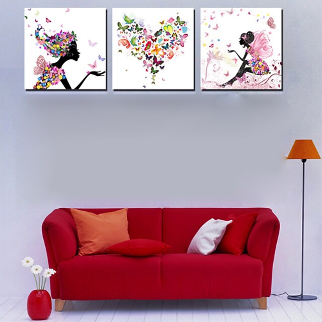  Stretched Canvas Art People Fairy Set of 3