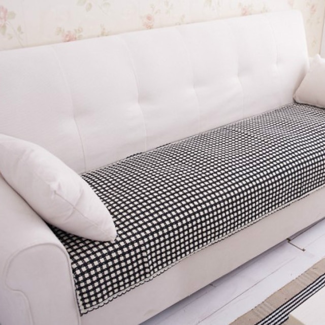  Cotton Black and White Lace Sofa Cushion 70*150