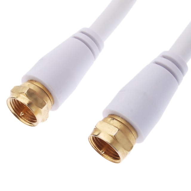  JSJ® 5M 16.4FT UK Type Male to Male Coaxial Cable White for CCTV