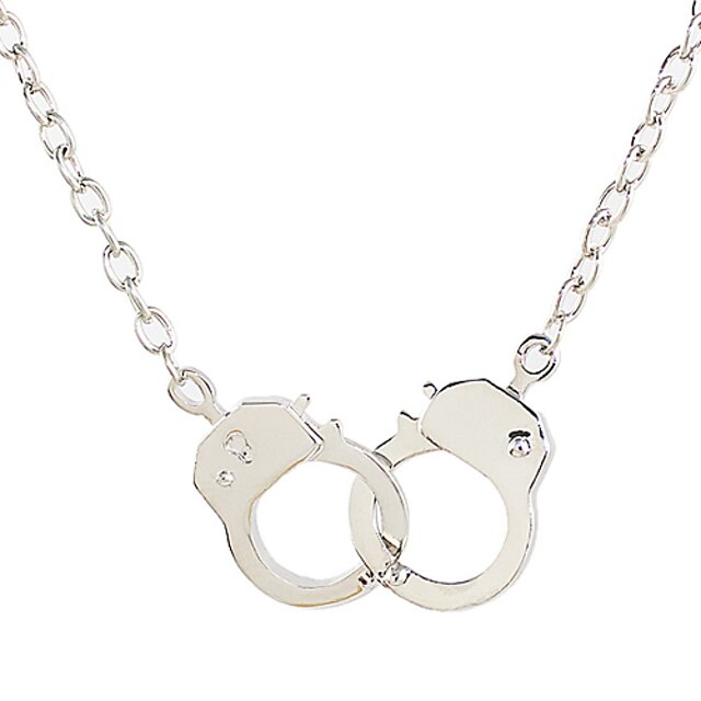  Men's Pendant Necklace Double Handcuff Partners in Crime Punk European Alloy Necklace Jewelry For Daily