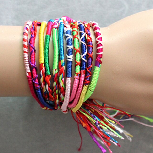  Women's Friendship Bracelet Vintage Bracelet Ladies Unique Design Fashion Colorful Alloy Bracelet Jewelry Red For Party Daily