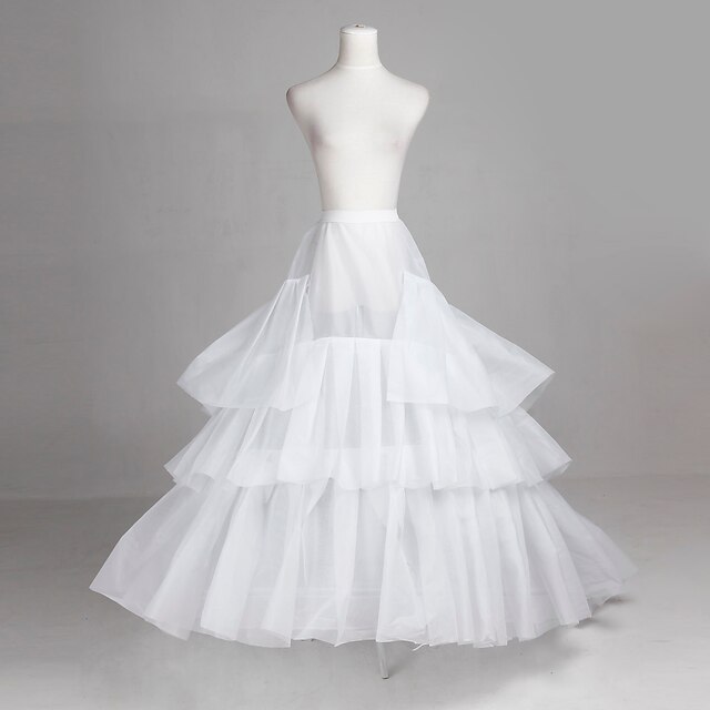 Polyester And Tulle Full Bridal Gown Floor Length Wedding Slip Style