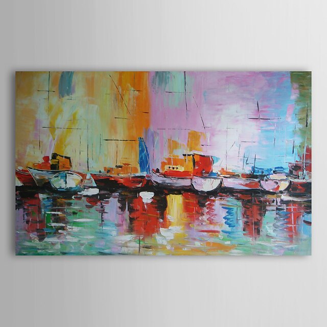  Oil Painting Hand Painted - Abstract Modern Stretched Canvas / 20
