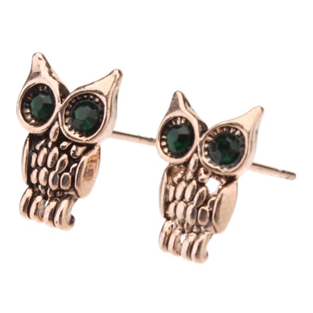  Women's Stud Earrings - Gold Plated Owl, Animal For Daily