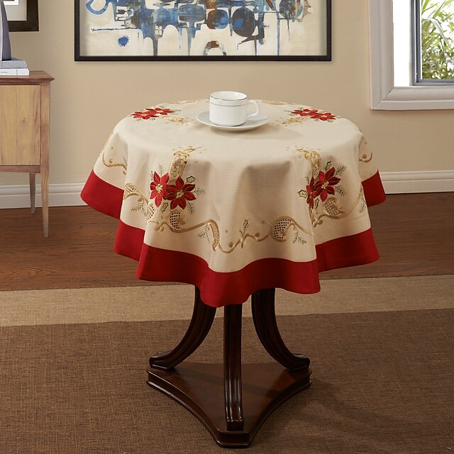  Polyester Round Table Cloth Floral Table Decorations