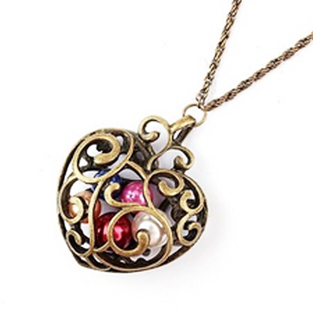  Korean jewelry hollow pattern love necklace N109