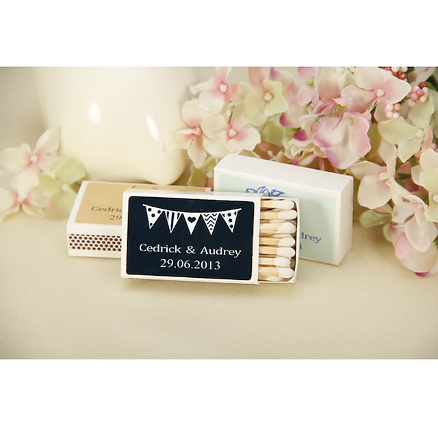  Personalized Matchbox Hard Card Paper / Mixed Material Wedding Decorations Wedding Party Classic Theme All Seasons