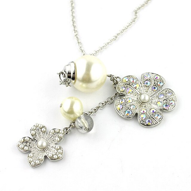  Gorgeous Alloy With Rhinestone And Imitation Pearl Women's Necklace