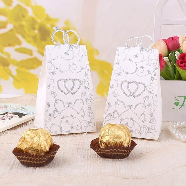  Card Paper Favor Holder With Favor Boxes-12 Wedding Favors Beautiful