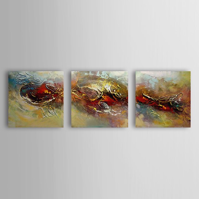  Ručně malované Abstraktní Tři panely Plátno Hang-malované olejomalba For Home dekorace
