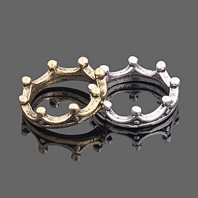  Women's Korean vintage crown ring(random color) 