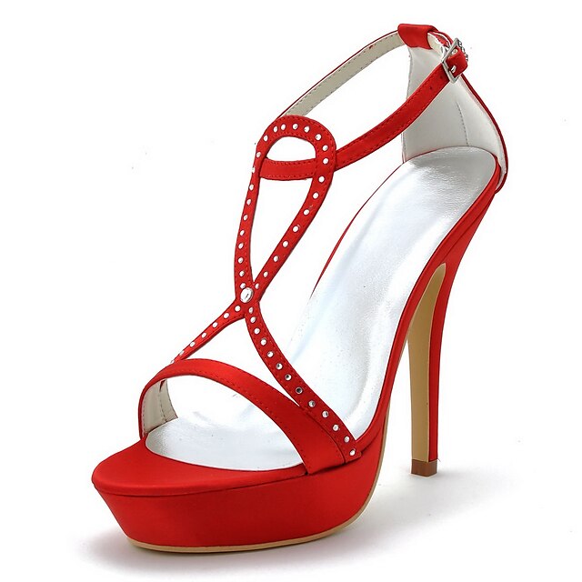  Elegant Satin Sandale mireasa cu pantofi de nunta stras (mai multe culori)
