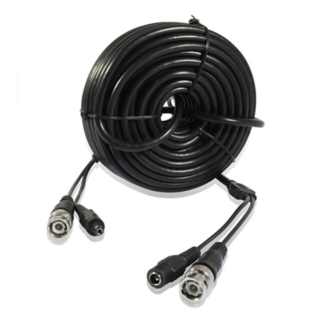  Cables 50ft Video Power CCTV Cable Wire ל בִּטָחוֹן מערכות 1500cm 0.41kg