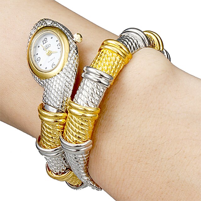  Women's Snake Shape White Dial Quartz Analog Bracelet Watch Cool Watches Unique Watches Fashion Watch