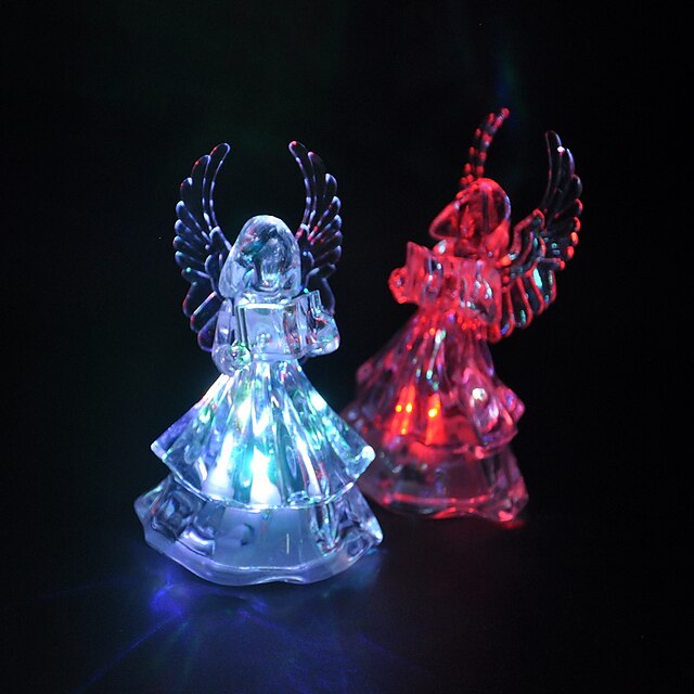  Colorful LED Flashing Angel Lamp -Set of 4
