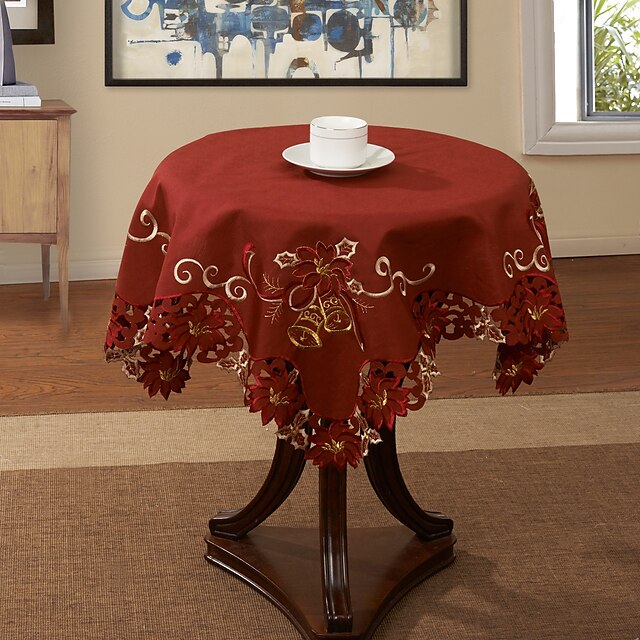  Polyester Square Table Cloth Floral Table Decorations