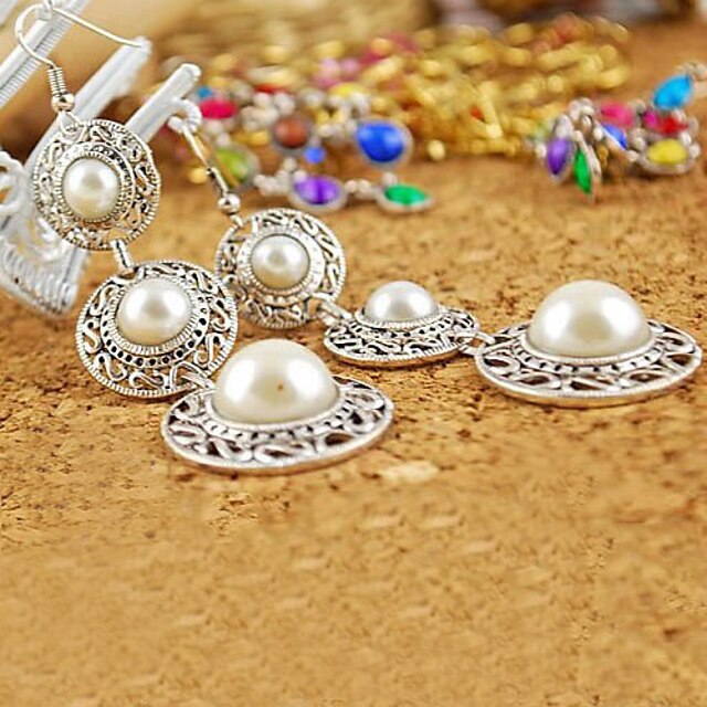  National Wind retro hat three pearl earrings ring temptation to go home E614