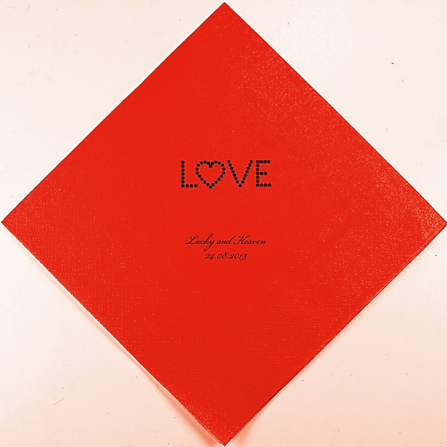  personlig bryllup servietter kærlighed (flere farver) -sæt af 100 bryllupsmodtagelse