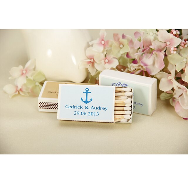  Personalized Matchbox Hard Card Paper / Mixed Material Wedding Decorations Wedding Party Beach Theme / Classic Theme Summer / All Seasons