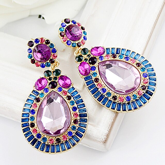  Women's Drop Earrings Hollow Out Drop European Rhinestone Imitation Diamond Earrings Jewelry For Party Daily