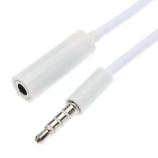 3.5mm Stereo Plug/Jack M/F Cable White (1M)