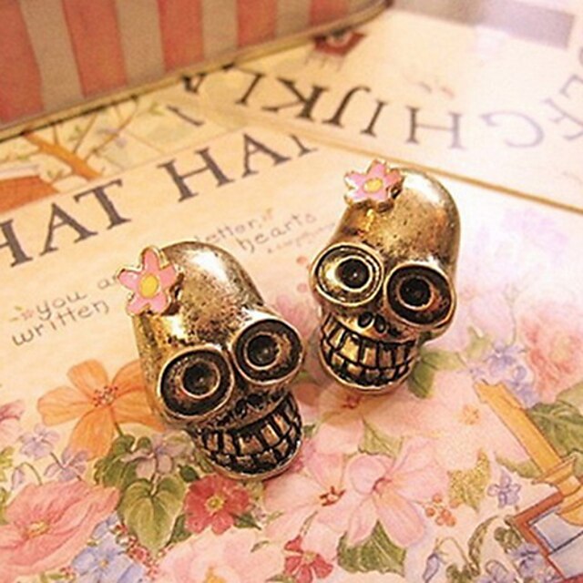  Women's Stud Earrings Skull Flower Halloween Earrings Jewelry For Daily