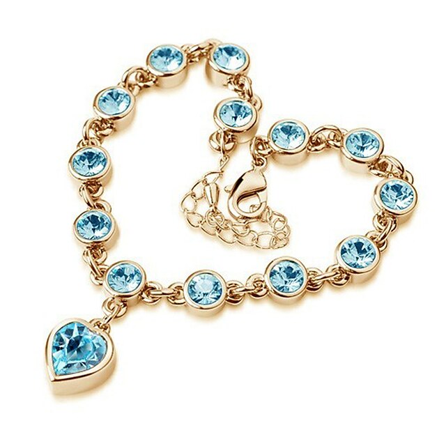  Маду Принцесса женские сердца персика Образец вспышка бриллиантовые браслеты (голубой)