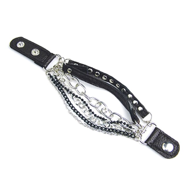  Handsome Fashion Leather Bracelet Korean Version Of The Multi- Layered Mix Of Chain Jewelry B113