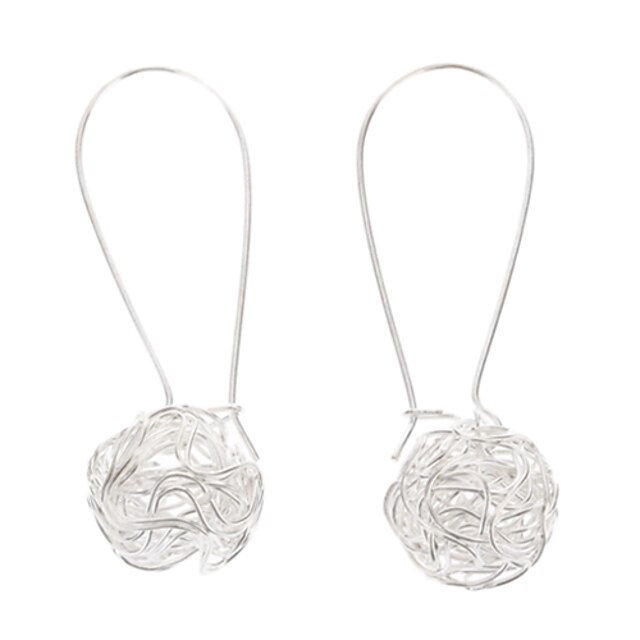  Women's Drop Earrings Ball Ladies Silver Plated Earrings Jewelry Silver For Party Daily