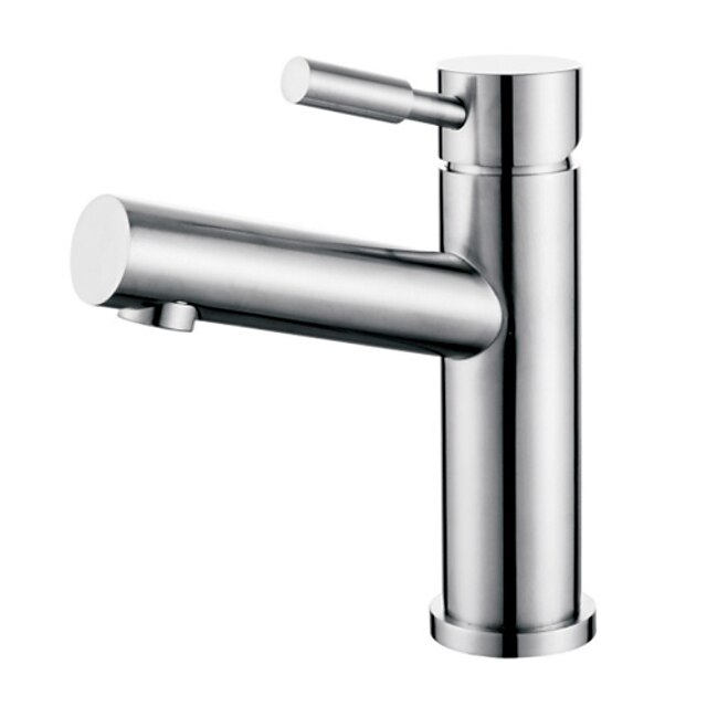  Contemporary Centerset Ceramic Valve Single Handle One Hole Brushed, Bathroom Sink Faucet