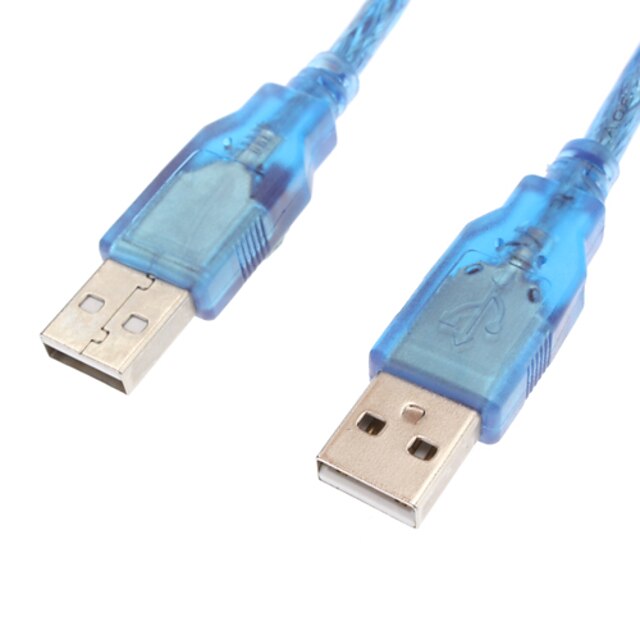  USB 2.0 Stecker auf Stecker Datenkabel Crystal Blue (0,3 M)
