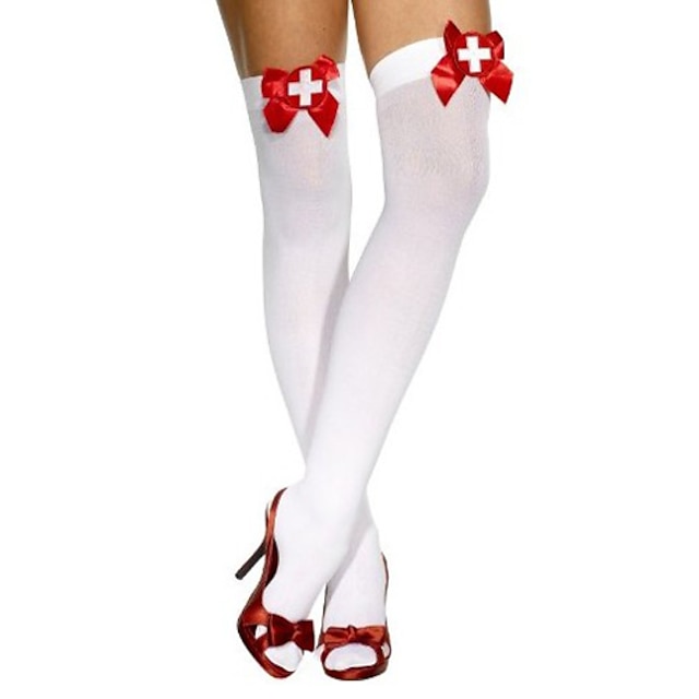  Socks / Long Stockings Women's Festival / Holiday Red White Women's Easy Carnival Costumes / Dress / Lycra