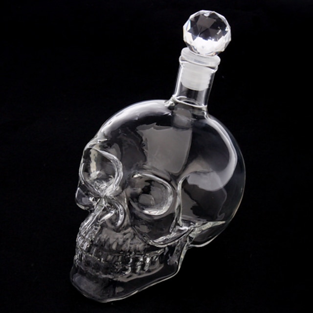  kristallen schedel hoofd vorm wijn drinken wodka glazen fles karaf nieuwigheid cadeau