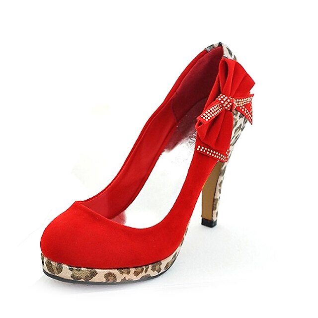  Sexy Suede Chunky Heel Pumps mit Animal Print