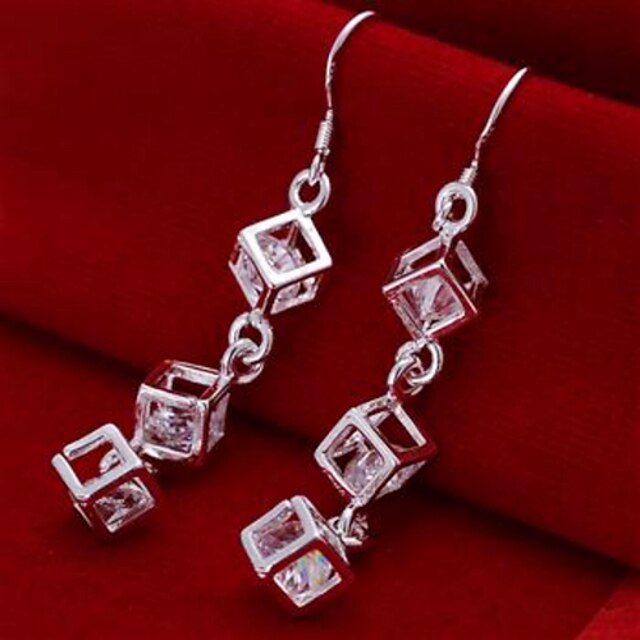  Women's Hollow Out Drop Earrings - Cross Ladies Jewelry Silver For Daily