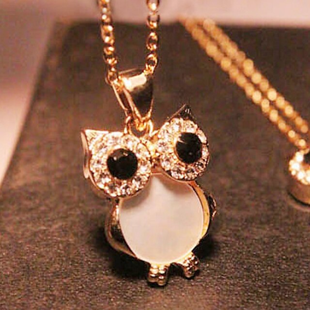  Women's Pendant Necklace Long Necklace Owl Ladies Fashion Vintage European Rhinestone Shell Alloy Golden Necklace Jewelry For Party Gift Casual Daily