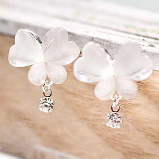  Women's Synthetic Diamond Drop Earrings Butterfly Animal Cheap Ladies Unique Design Simple Style Rhinestone Earrings Jewelry White For Party Daily