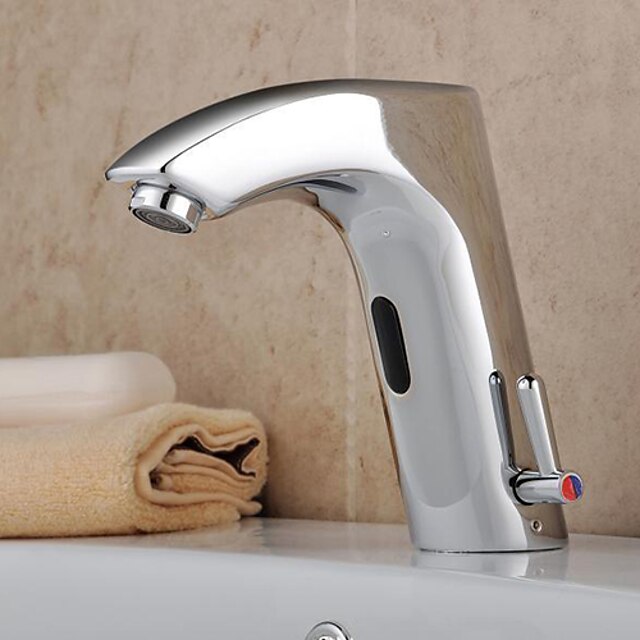  Kylpyhuone Sink hana - Touch / Touchless Kromi Integroitu Yksi reikä / Yksi kahva yksi reikäBath Taps