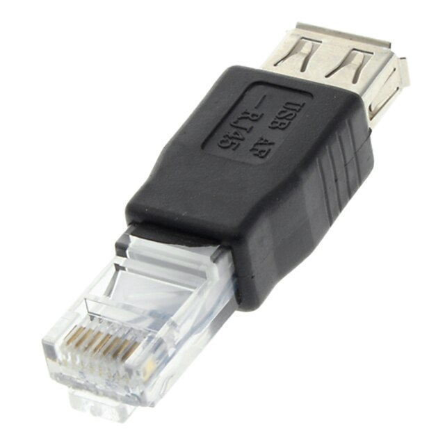 USB 2.0 на RJ45 Женский Мужской адаптер Черный для Ethernet