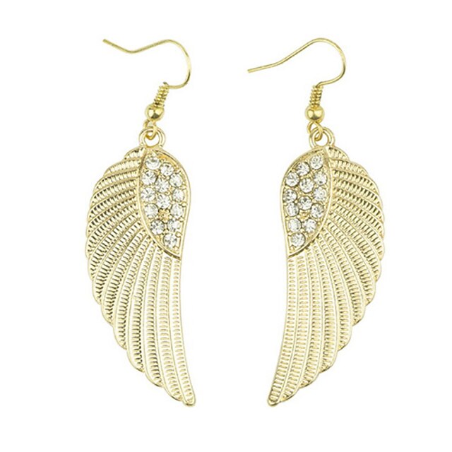  Women's Drop Earrings - Imitation Diamond Wings Luxury, European, Fashion Golden For Daily