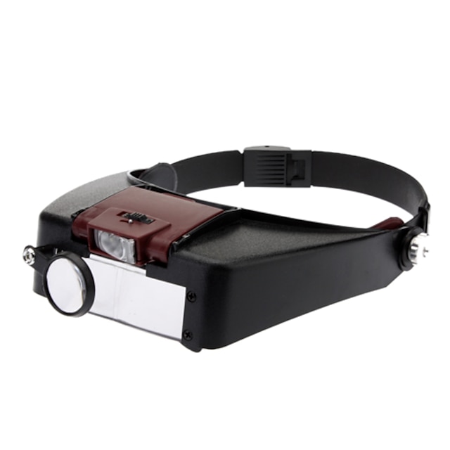  Praktische Kunststoffmaterial Stirnband Lupe mit LED-Licht (81007-A) - Black & Red