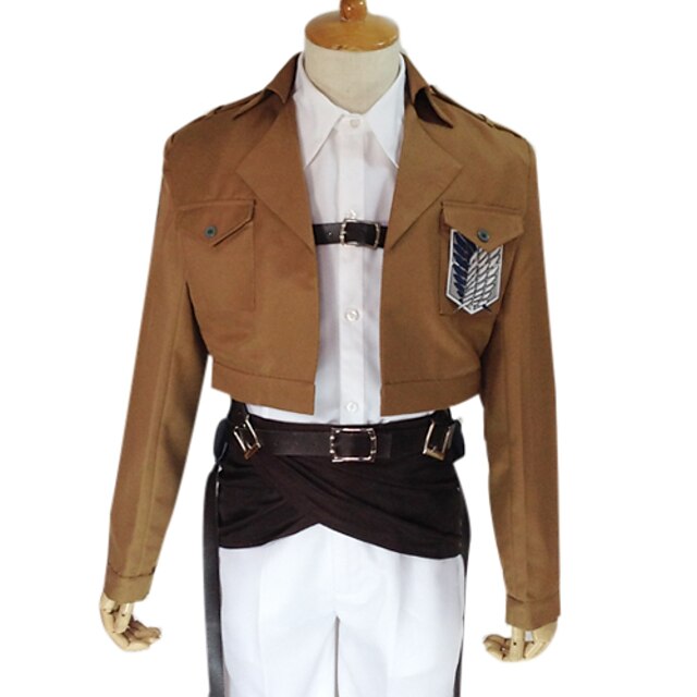  Inspired by Attack on Titan Armin Arlert Anime Cosplay Costumes Cosplay Suits Solid Colored Long Sleeve Cravat / Coat / Shirt For Men's