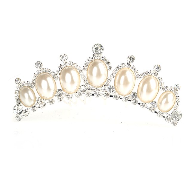  Tiaras lindo de la aleación con perla de imitación grande y Rhinestone para la boda / ocasión especial