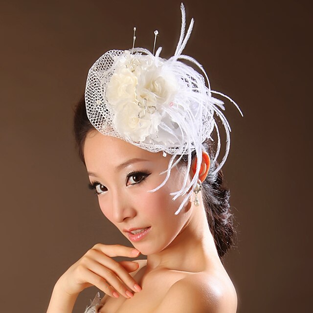  Women's Lace / Feather / Tulle Headpiece-Wedding / Special Occasion Flowers