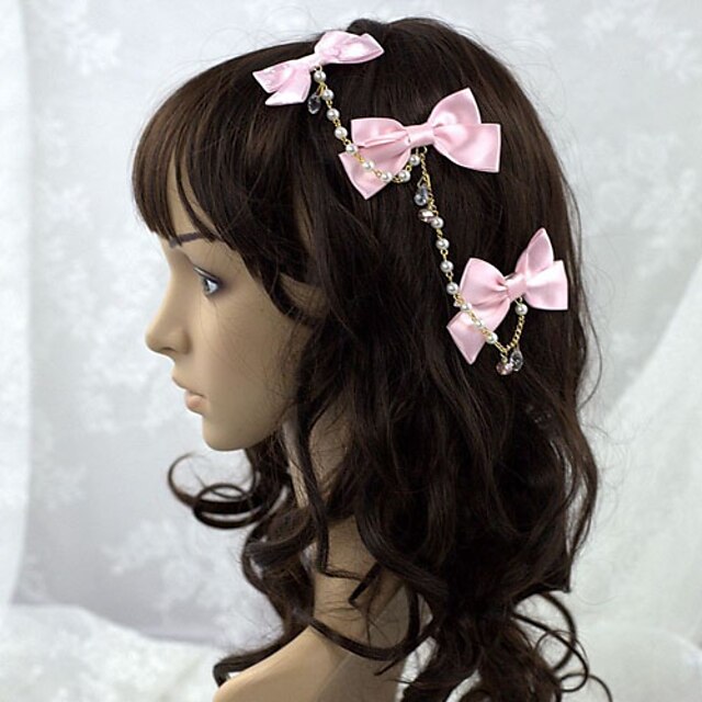  Prinzessin Damen Sweet Lolita Schmuck Kopfbedeckung Solide Schleife Satin Lolita Accessoires