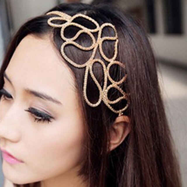  Women's Headbands For Daily Flower Fabric Alloy Gold