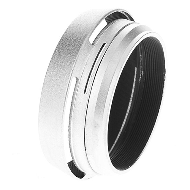  2-in-1 Metal Lens Shade & filtr Adaptační kroužek pro fotoaparát Fuji X100 (Silver)