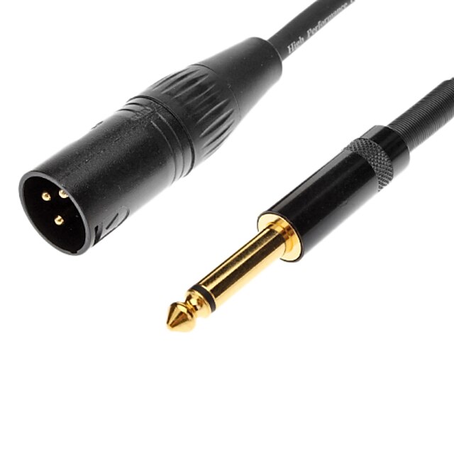  jsj® 5m 16.4ft 6.35mm enkele track man op man-kabel zwart voor de microfoon KTV XLR