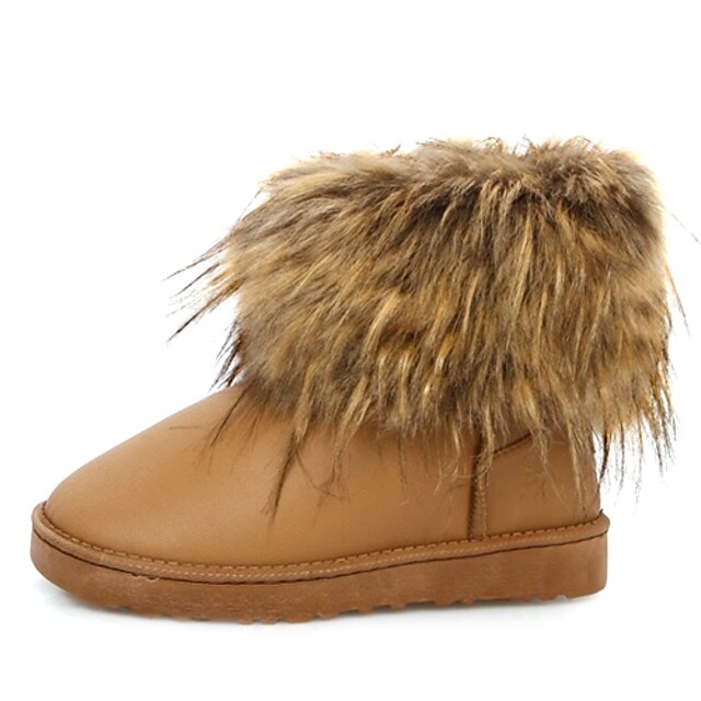  Women's PU Leather Winter Boots with Fur