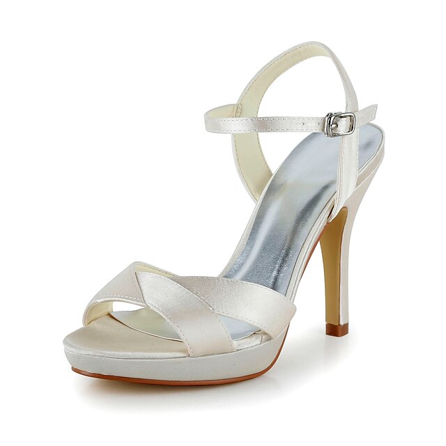  Women's Shoes Satin / Stretch Satin Spring / Summer Stiletto Heel Black / Pink / Wedding
